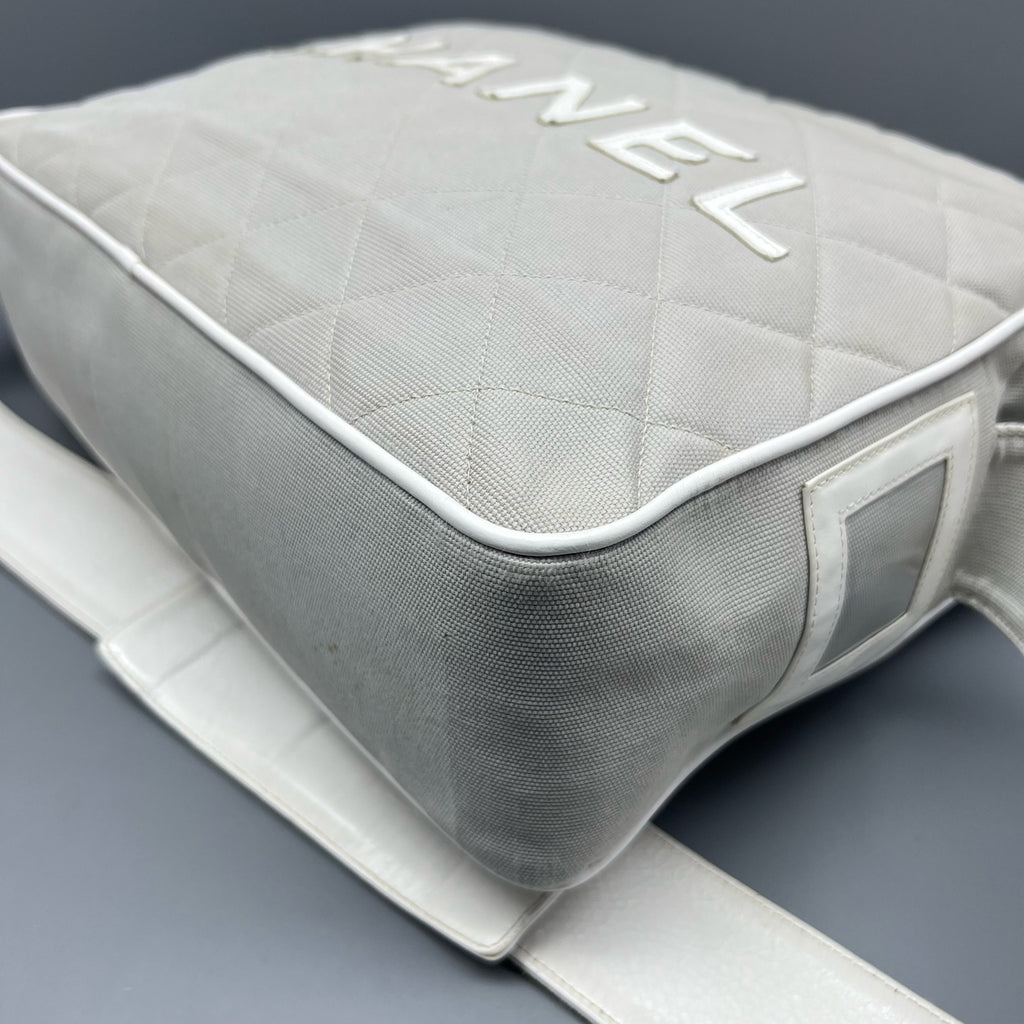 Chanel Canvas Gray Shoulder Bag