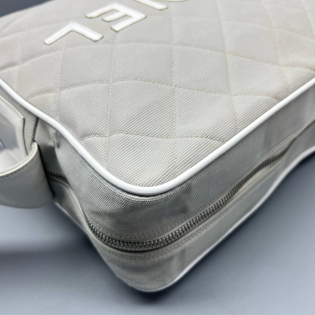 Chanel Canvas Gray Shoulder Bag
