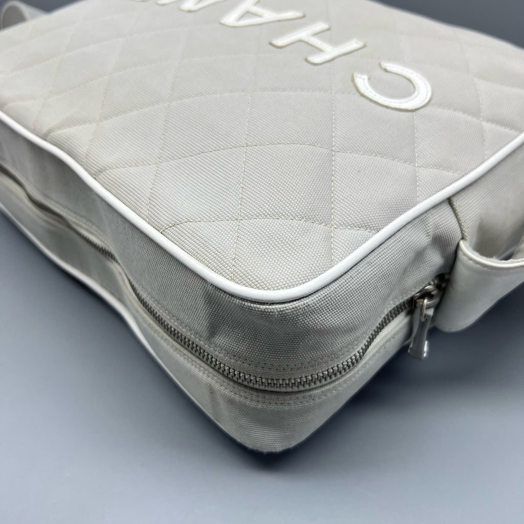 Chanel Canvas Gray Shoulder Bag