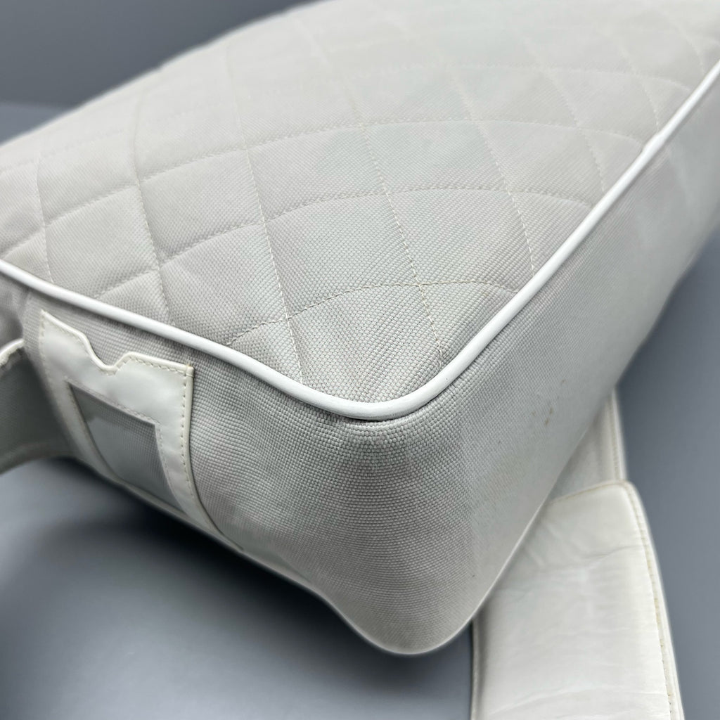 Chanel Canvas Gray Shoulder Bag