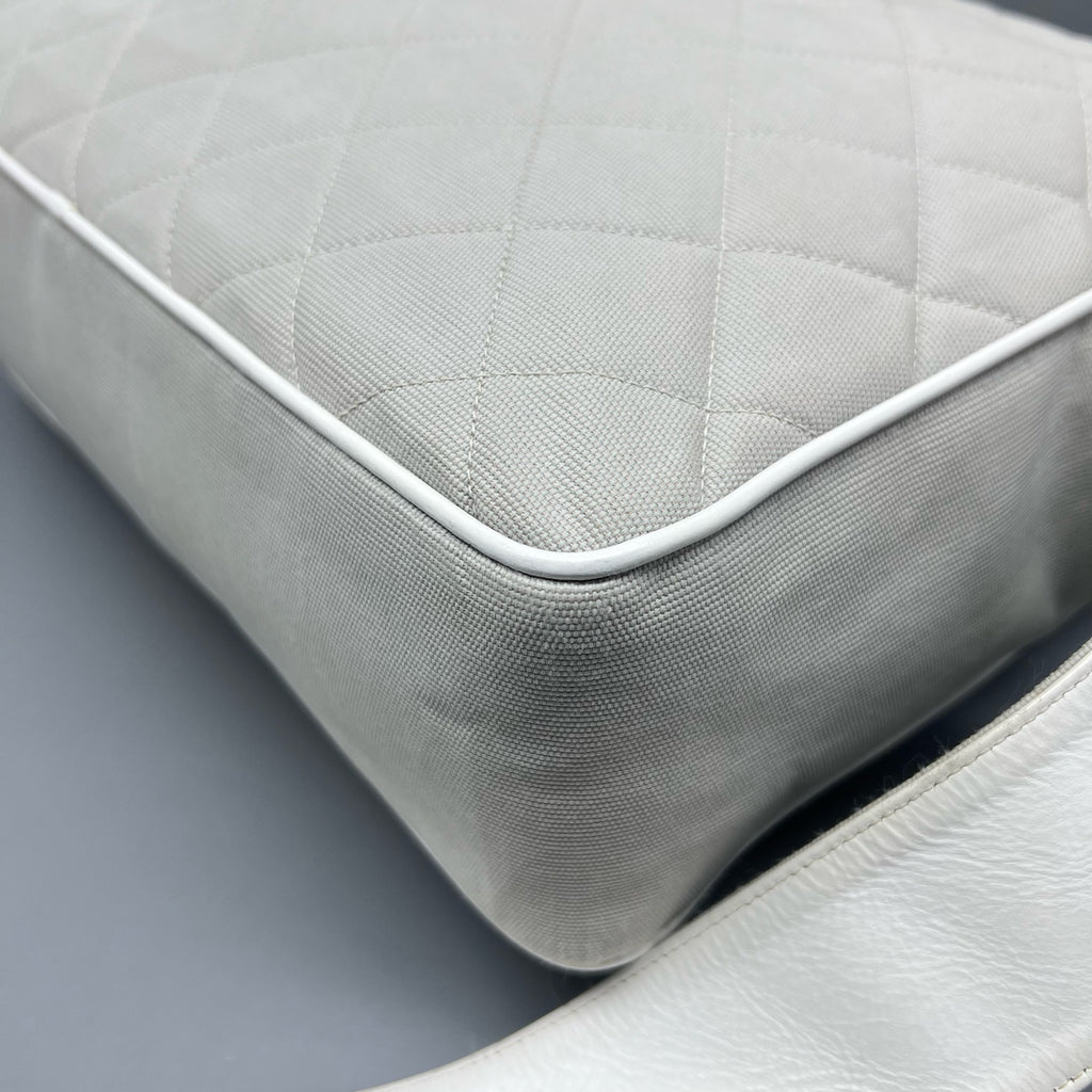 Chanel Canvas Gray Shoulder Bag