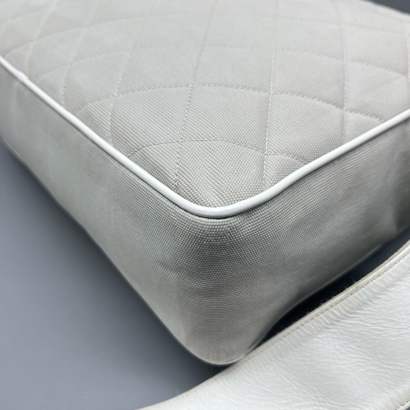 Chanel Canvas Gray Shoulder Bag