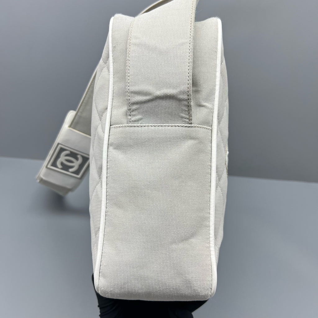 Chanel Canvas Gray Shoulder Bag