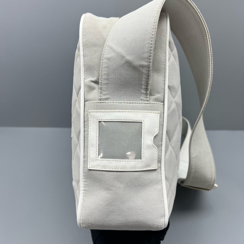 Chanel Canvas Gray Shoulder Bag