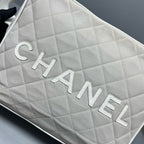 Chanel Canvas Gray Shoulder Bag