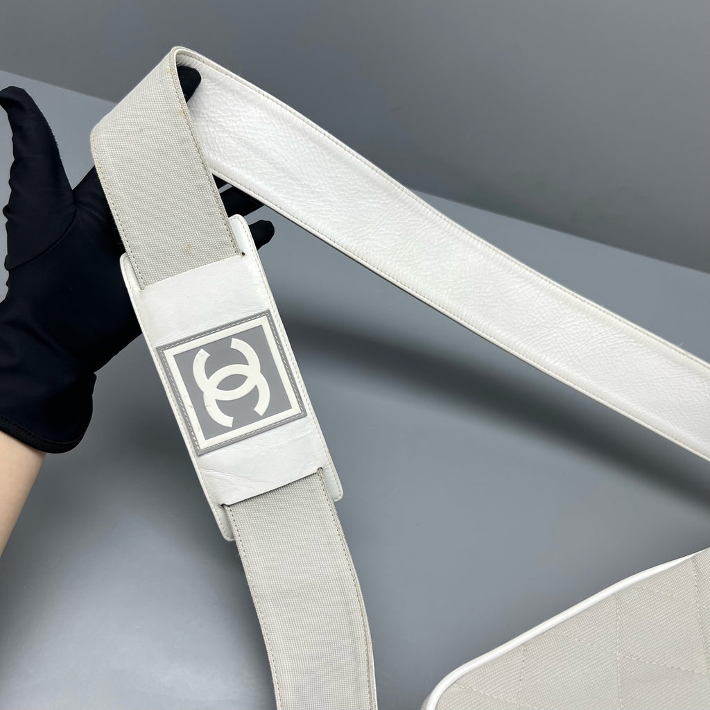 Chanel Canvas Gray Shoulder Bag
