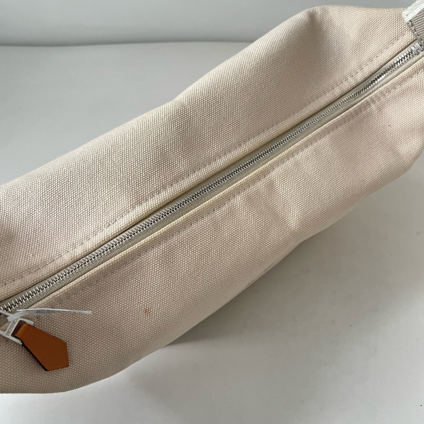 Hermes Canvas Beige Satchel 916484