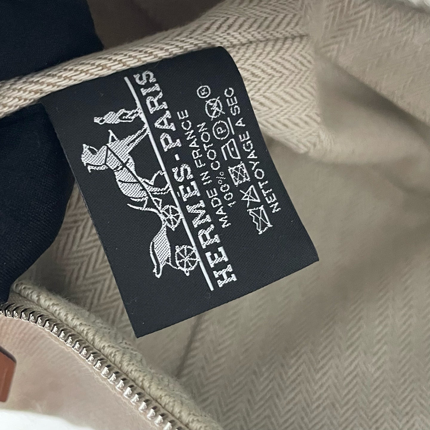 Hermes Canvas Beige Satchel 916484