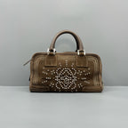 Loewe Alcantara Brown Satchel