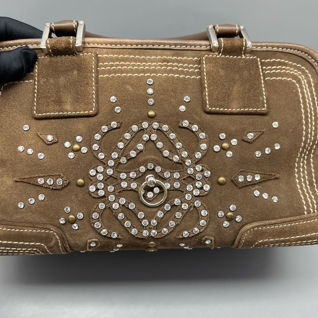 Loewe Alcantara Brown Satchel