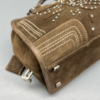 Loewe Alcantara Brown Satchel