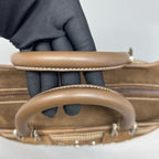 Loewe Alcantara Brown Satchel