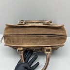 Loewe Alcantara Brown Satchel