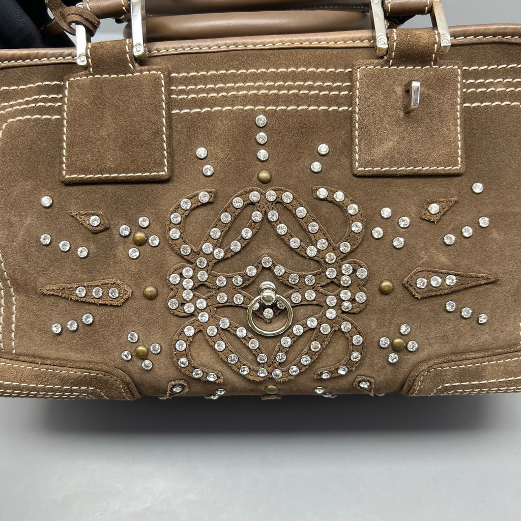Loewe Alcantara Brown Satchel