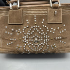 Loewe Alcantara Brown Satchel