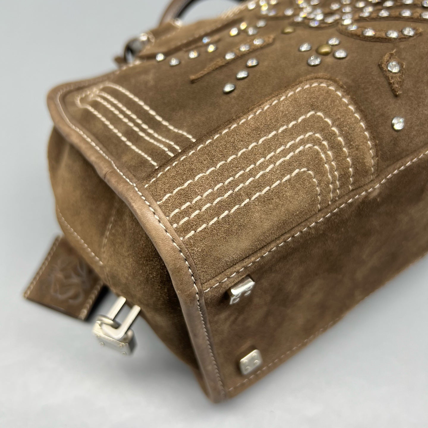 Loewe Alcantara Brown Satchel