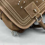 Loewe Alcantara Brown Satchel
