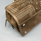 Loewe Alcantara Brown Satchel