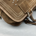 Loewe Alcantara Brown Satchel