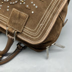 Loewe Alcantara Brown Satchel