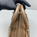 Loewe Alcantara Brown Satchel