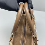 Loewe Alcantara Brown Satchel