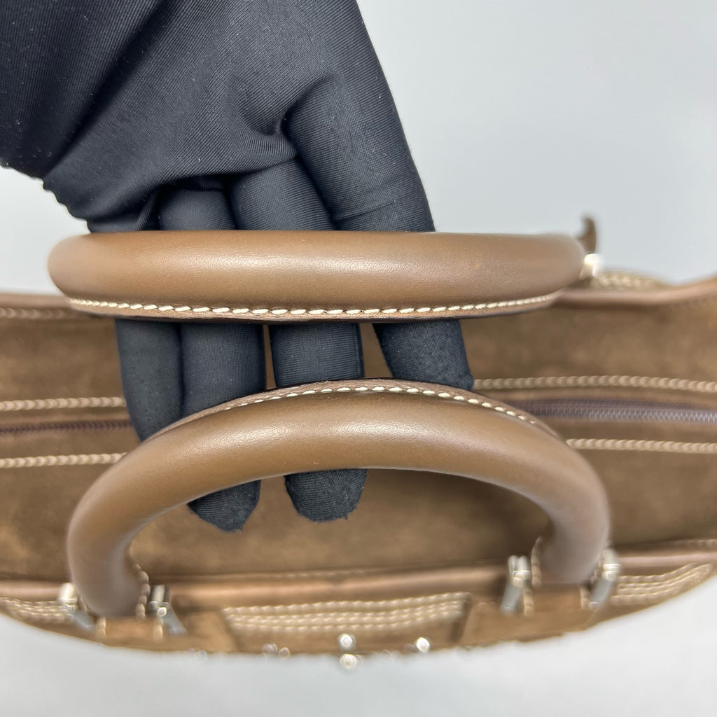 Loewe Alcantara Brown Satchel