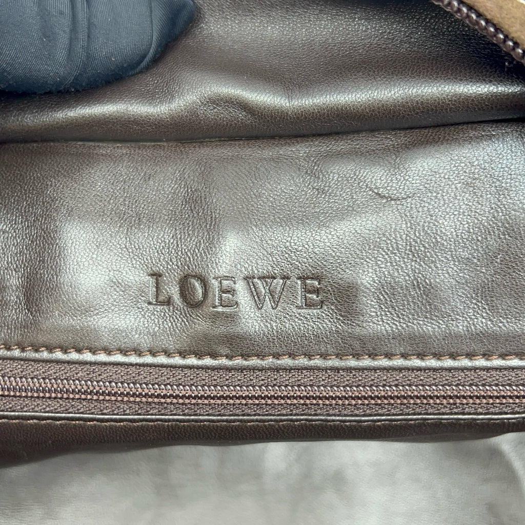 Loewe Alcantara Brown Satchel
