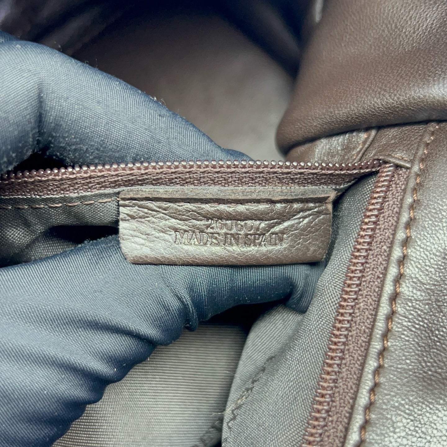 Loewe Alcantara Brown Satchel