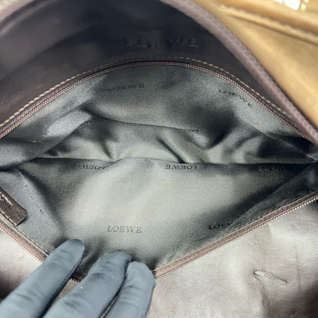 Loewe Alcantara Brown Satchel