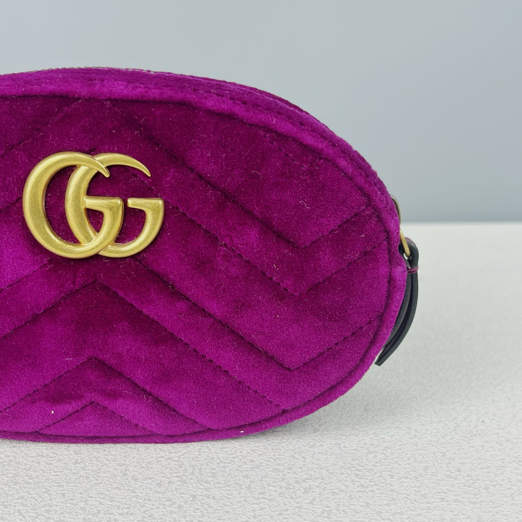 Gucci GG MARMONT Velvet Purple Sling Bag 476434-9FRDT-1000