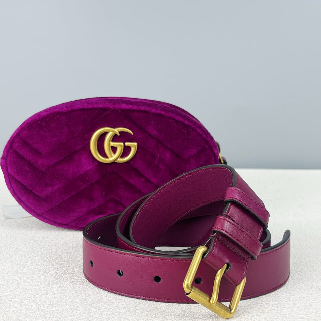 Gucci GG MARMONT Velvet Purple Sling Bag 476434-9FRDT-1000