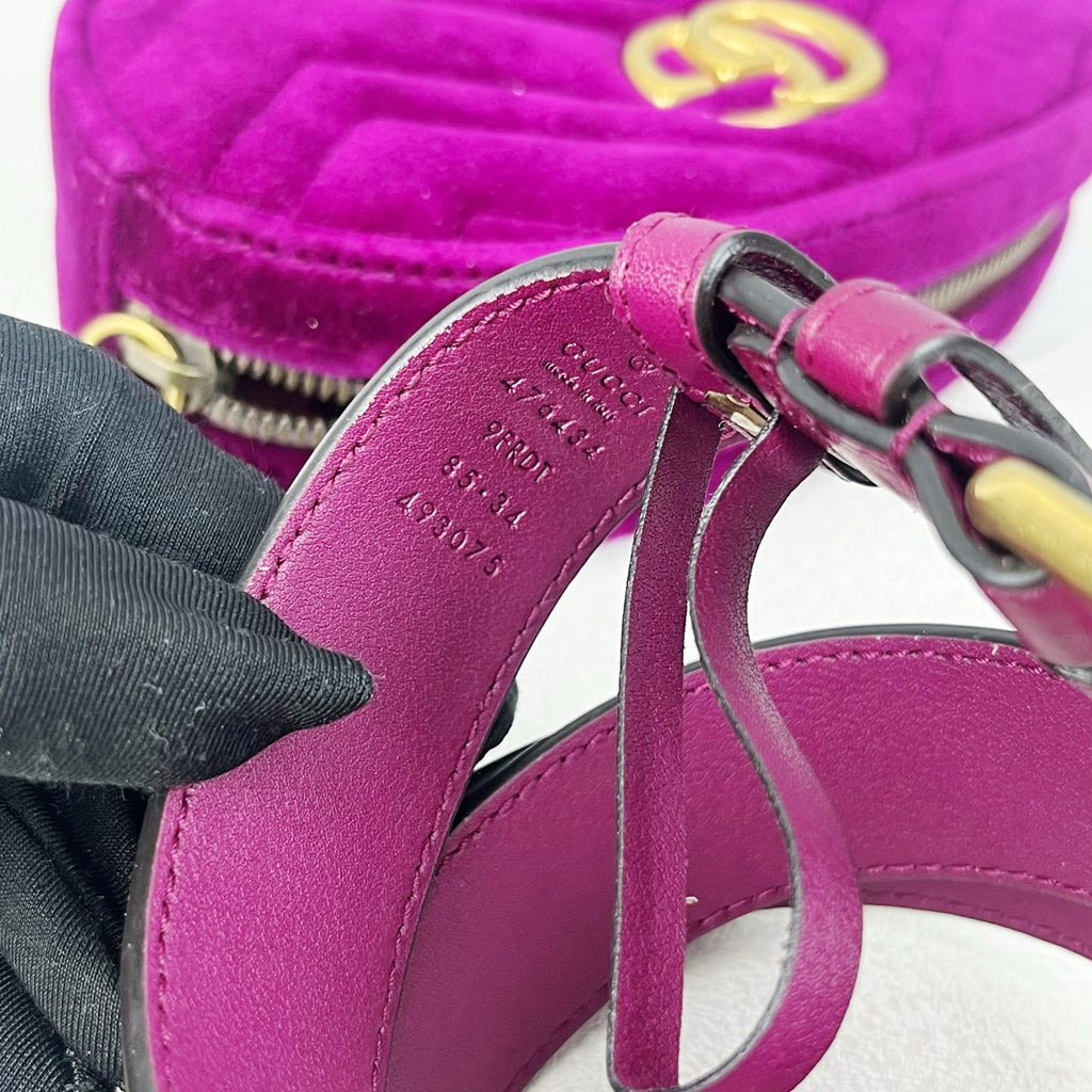 Gucci GG MARMONT Velvet Purple Sling Bag 476434-9FRDT-1000