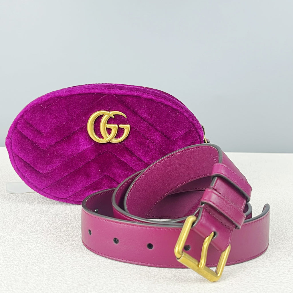 Gucci GG MARMONT Velvet Purple Sling Bag 476434-9FRDT-1000
