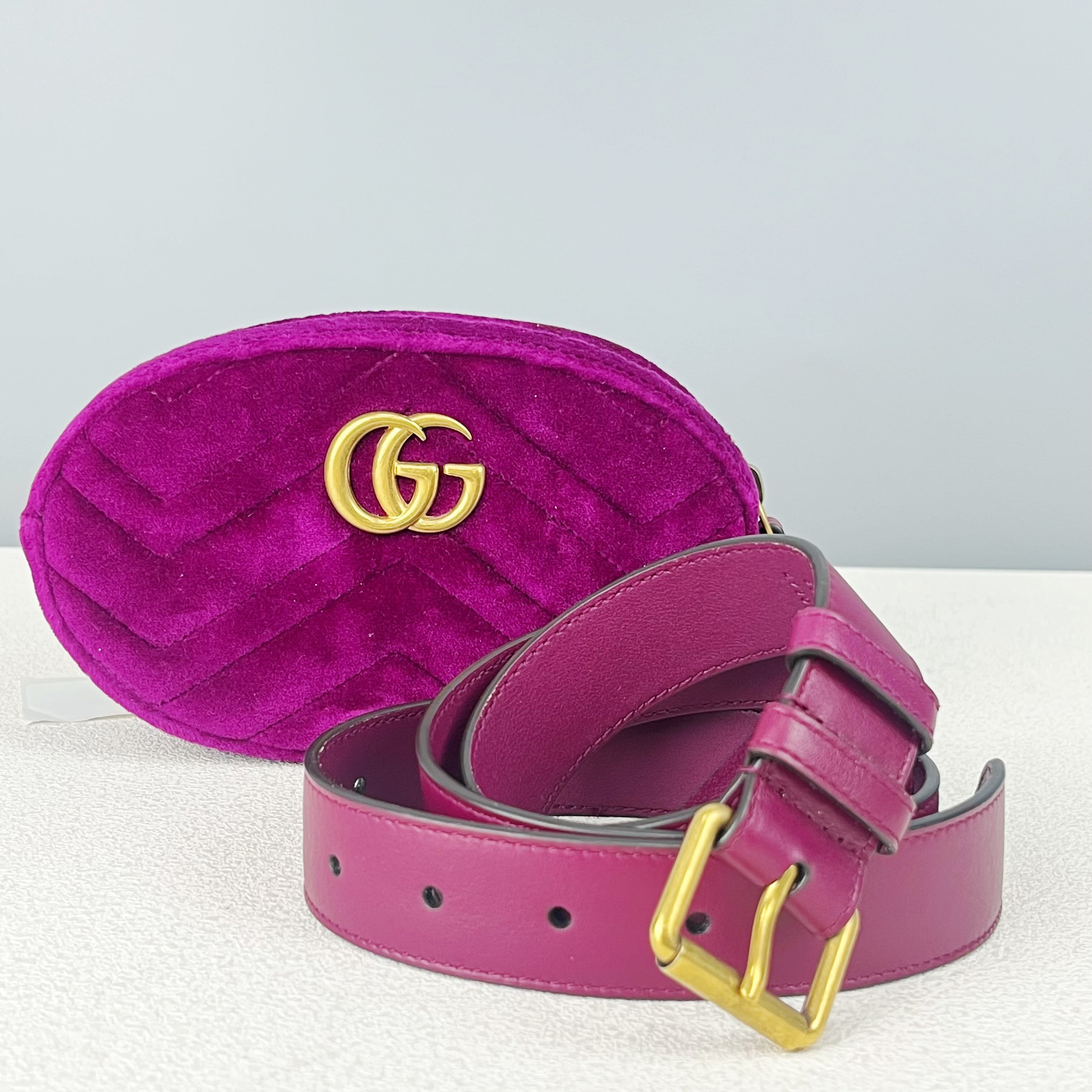 Gucci GG MARMONT Velvet Purple Sling Bag 476434-9FRDT-1000
