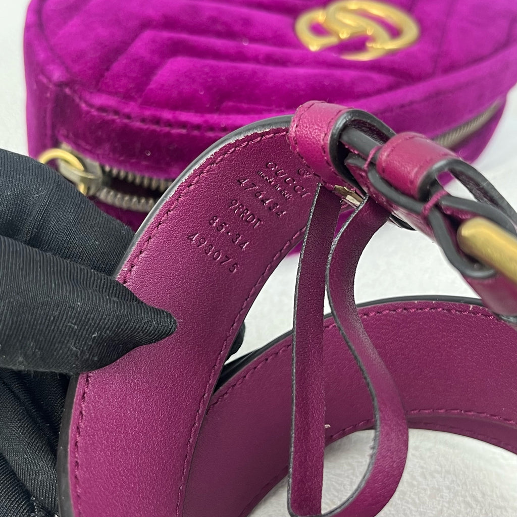 Gucci GG MARMONT Velvet Purple Sling Bag 476434-9FRDT-1000