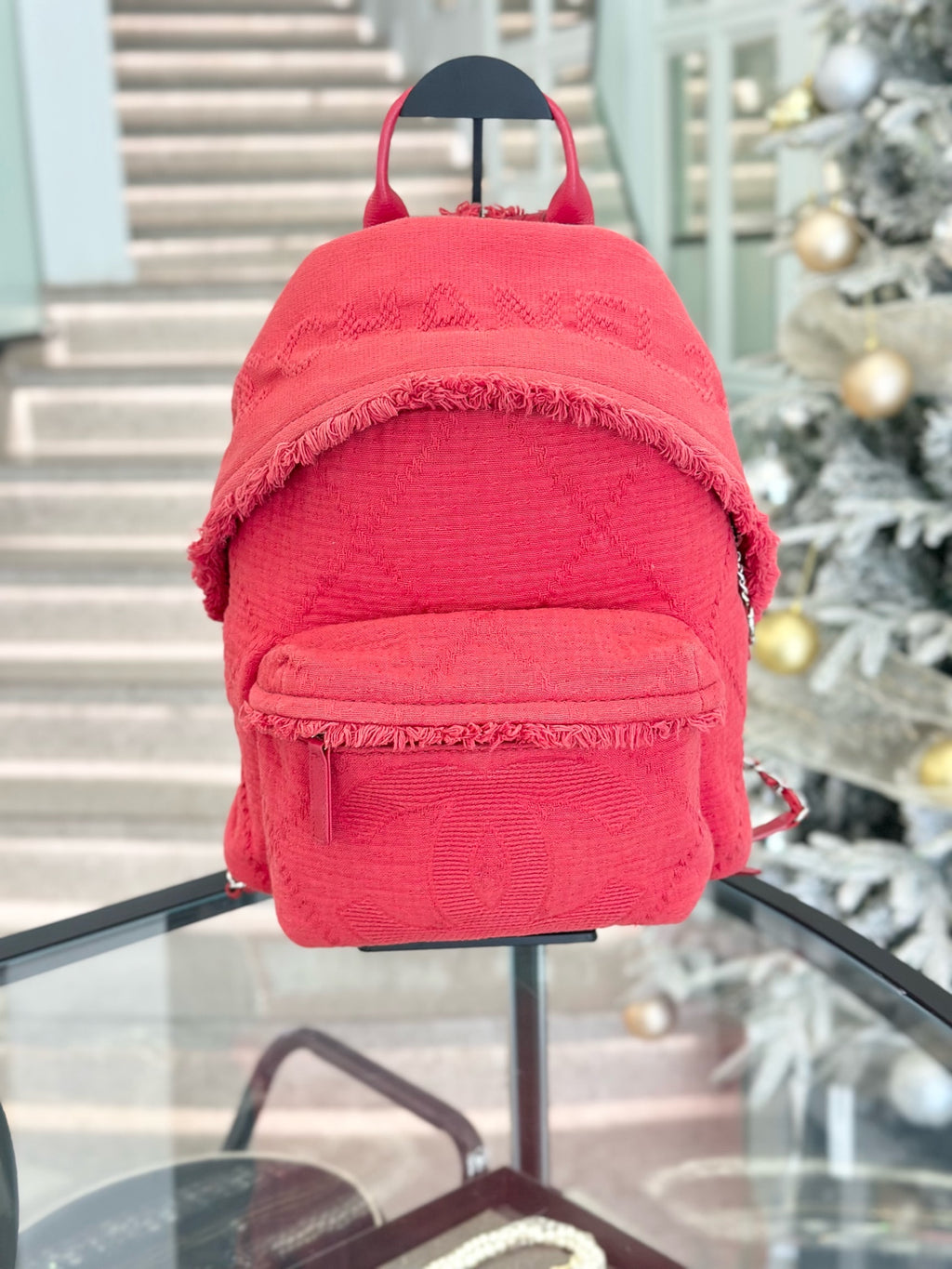 Chanel Canvas Red Backpack