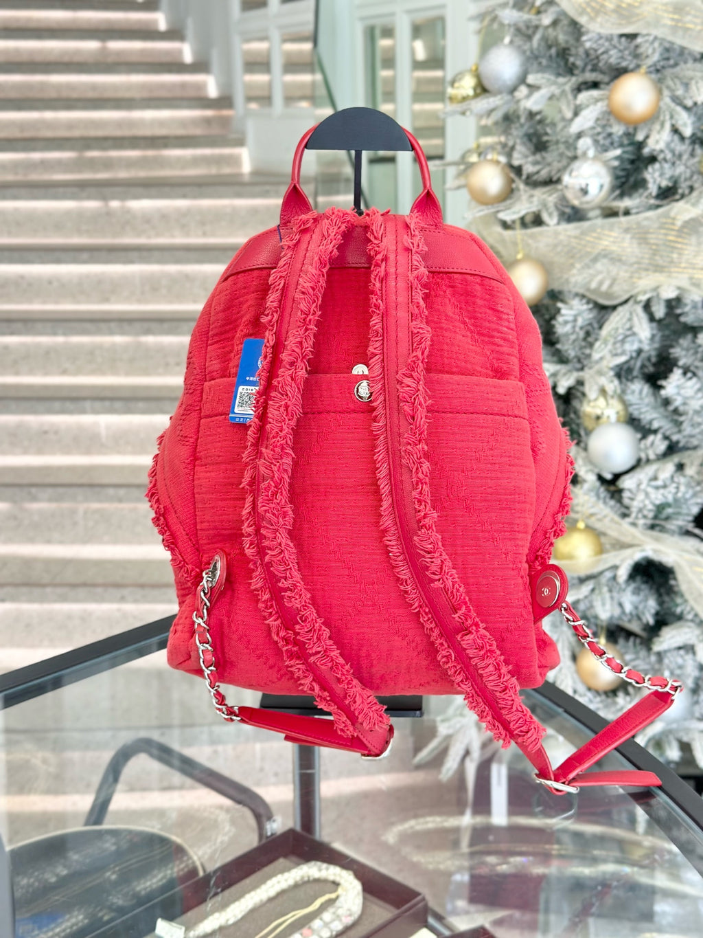 Chanel Canvas Red Backpack