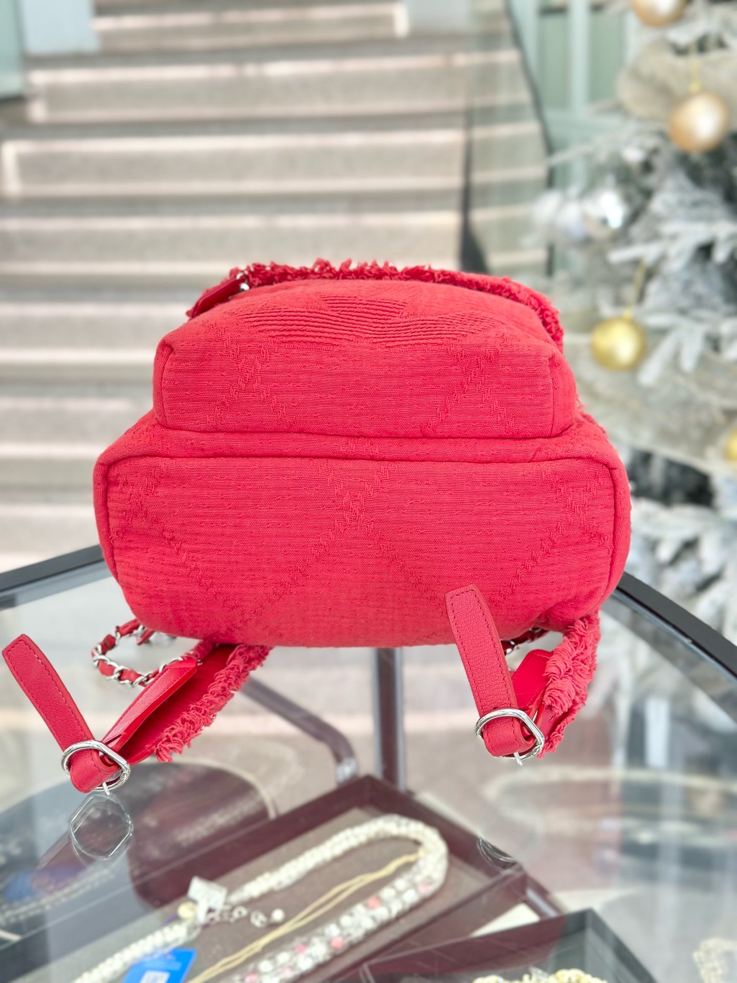 Chanel Canvas Red Backpack