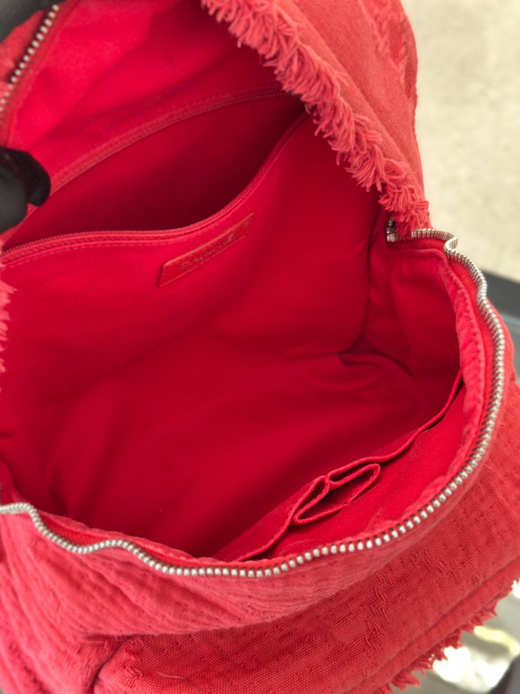 Chanel Canvas Red Backpack