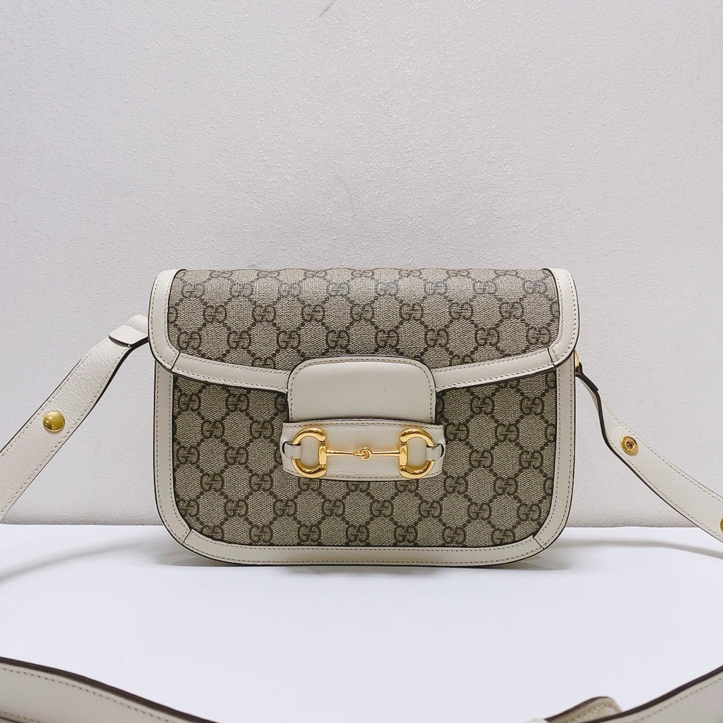 Gucci White Saddle Bag