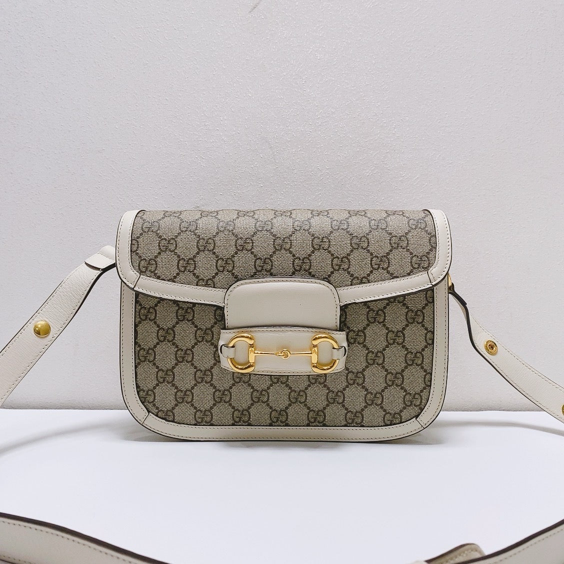 Gucci White Saddle Bag