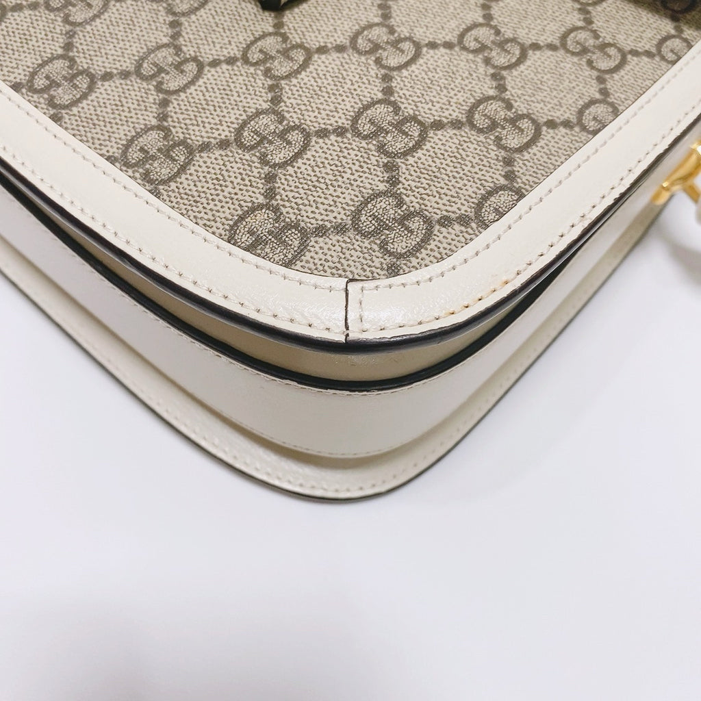 Gucci White Saddle Bag