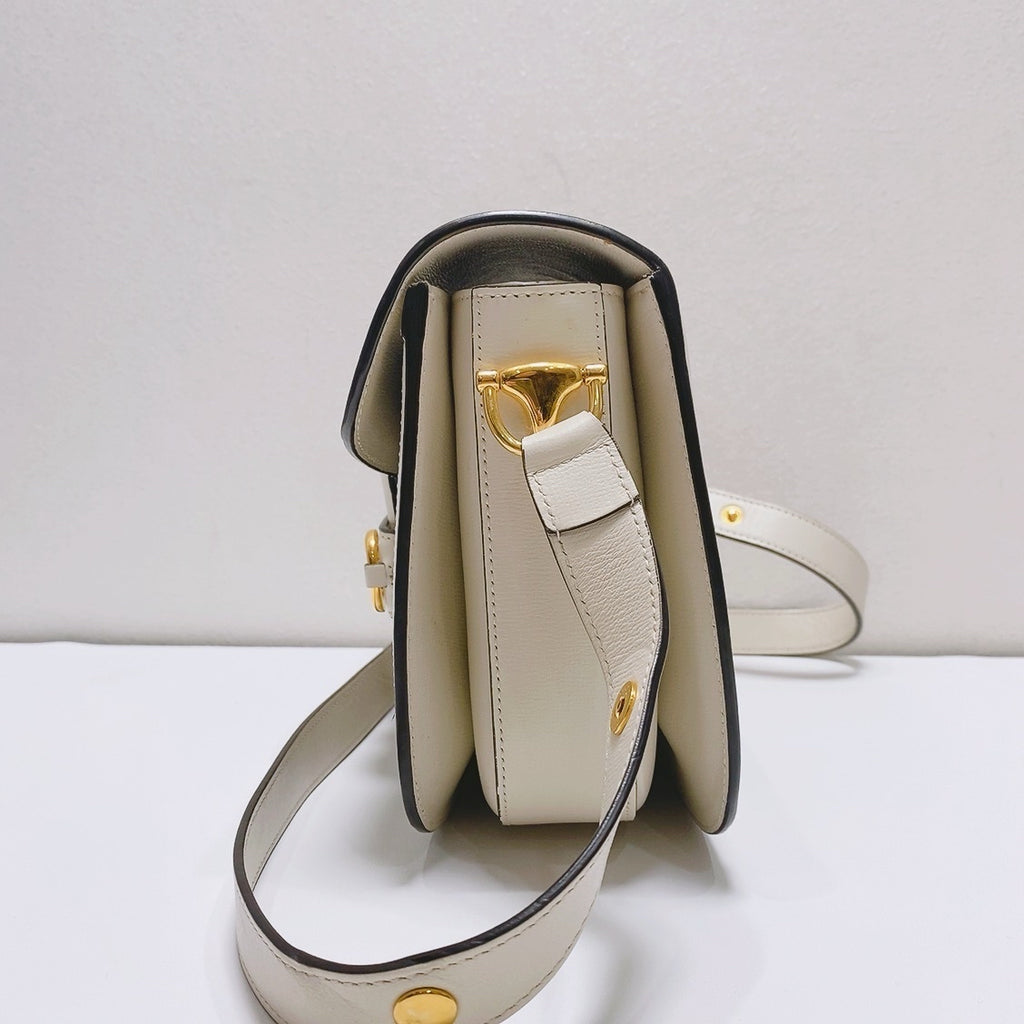 Gucci White Saddle Bag