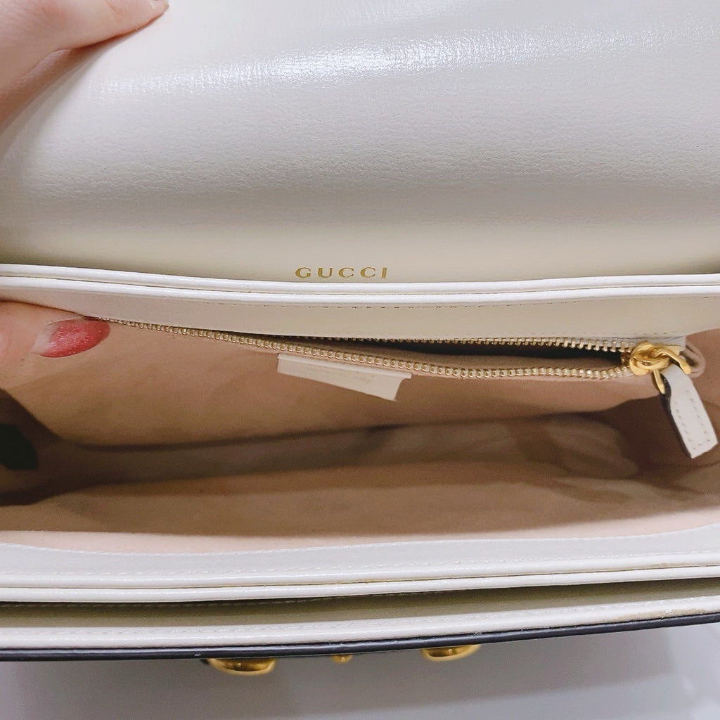 Gucci White Saddle Bag