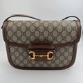 Gucci Gucci Horsebit 1955 Collection Canvas Beige Saddle Bag 602204 92TCG 8563
