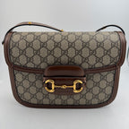 Gucci Gucci Horsebit 1955 Collection Canvas Beige Saddle Bag 602204 92TCG 8563