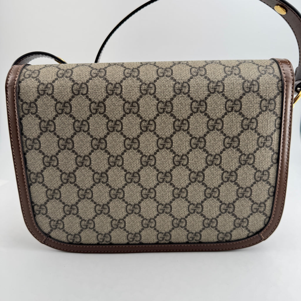 Gucci Gucci Horsebit 1955 Collection Canvas Beige Saddle Bag 602204 92TCG 8563