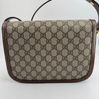 Gucci Gucci Horsebit 1955 Collection Canvas Beige Saddle Bag 602204 92TCG 8563