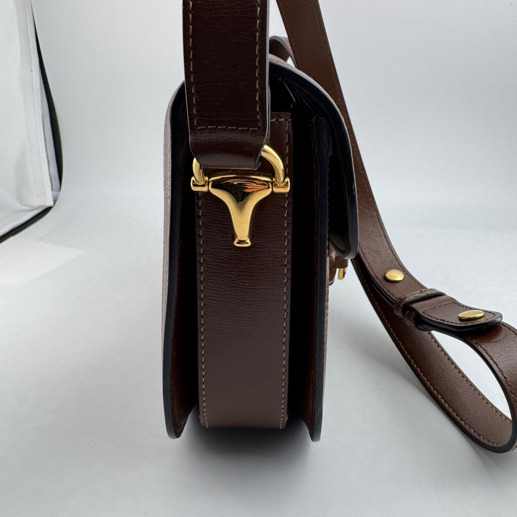 Gucci Gucci Horsebit 1955 Collection Canvas Beige Saddle Bag 602204 92TCG 8563